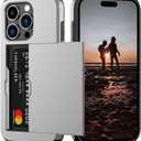 Nvollnoe Compatible with iPhone 15 Pro Case with Card Holder Heavy Duty Protective Dual Layer Shockproof Hidden Card Slot Slim Wallet Phone Cover for Women&Men 6.1 inch(Gray)