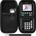 Case for Texas Instruments TI-84 Plus CE/TI-84 Evo/TI 84 Plus/TI-Nspire CX II CAS/TI-Nspire CX II Graphing Calculator, Mesh Pocket for Charging Cables, Pens and Rule(Black)