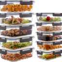 10 Pack Glass Meal Prep Containers, Glass Food Storage Containers with Lids, Reusable Airtight Leakproof Glass Lunch Bento Boxes Freezer, Microwave Oven and Dishwasher, Gray