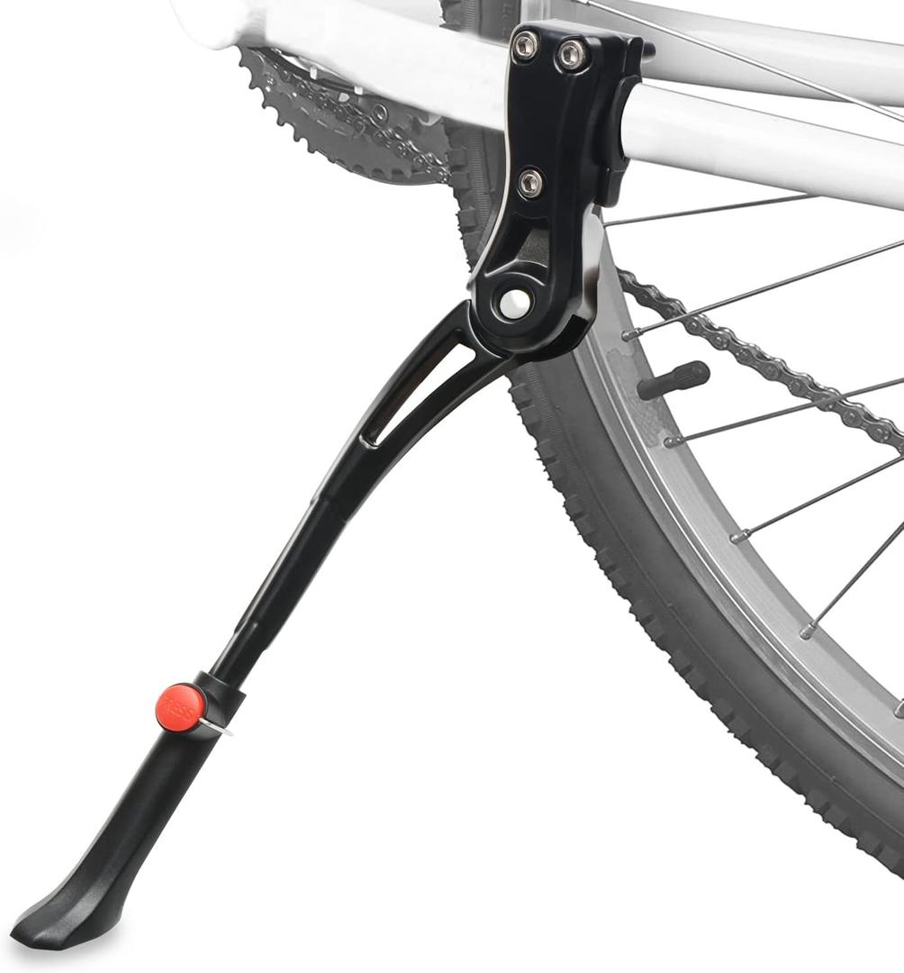 Adjustable Aluminum Alloy Bicycle Kickstand, Black, 24"-28" Bike