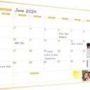 ARCOBIS Monthly Calendar Whiteboard, 36" x 24" Magnetic Dry Erase Calendar with Gold Frame, Wall Planner Board for Home, Office, School