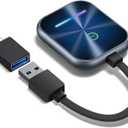 Wireless CarPlay Adapter for iPhone, 2 in 1 CarPlay and Android Auto Converts Factory Wired to Wireless, Plug and Play Car Play Adapter with Stable Control and No Delay