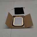 Travel Mirror with Lights, Small LED Makeup Mirror with Lights,Portable Desk Mirror 1200mAh Battery,3 Color Modes,Dimmable Touch Screen, Tabletop Folding Compact Mirror,Women Gift (8"L x 6"W, Black)