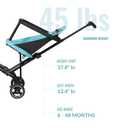 Dream On Me Coast Rider Travel Stroller, Lightweight & Compact Baby Stroller, Theme Park Approved, Book-Folding Design, Adjustable Handle, Soft-Ride Wheels, Converts to Rider & Scooter - Sky Blue