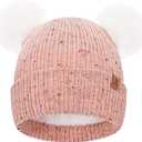 FZ FANTASTIC ZONE Toddler Kids Winter Hat Beanie Pompom Warm Fleece Baby Hats 0-6 12 Months 1 2 3 4 Year Old Girls Boys Gifts
