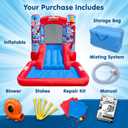 Funormous Spidey & Friends Bounce House Water Slide with Pool & Ball Pit, Inflatable Bouncer for Kids Ages 3–8 with Basketball Hoop, Water Misting System, Blower & Carry Bag
