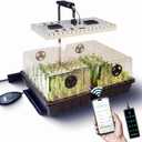 48W Full Spectrum LED Grow Light Seed Starter Kit, 80-Cell Tray with 30W Heating Mat & Adjustable Dome, Waterproof Germination System for Healthy Indoor Seedlings (Black)