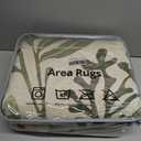 RoomTalks Cute Funky Bedroom Rugs Aesthetic Decor, 5x7 Washable Area Rug Non Slip Sage Green Boho Floral Botanical Rug Modern Abstract Throw Rug Accent Carpet for Living Room Kitchen Entryway Dorm