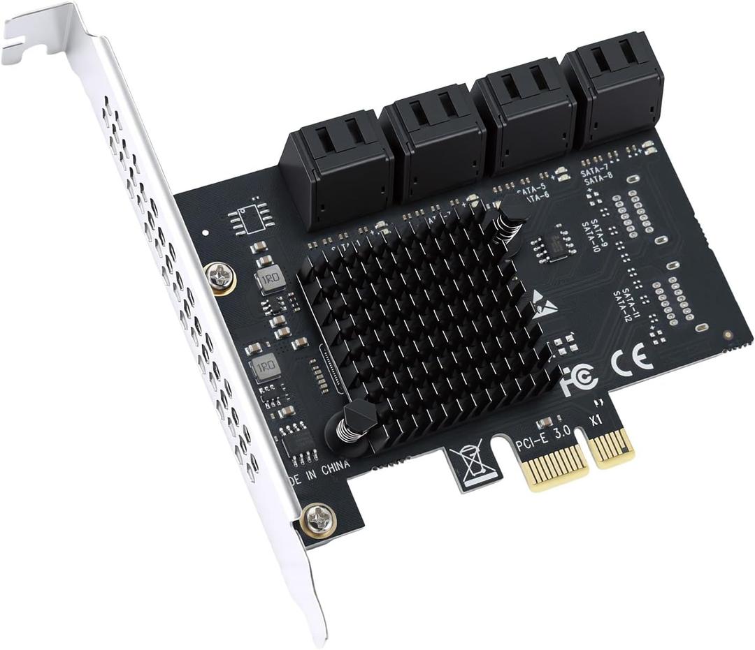 ELUTENG PCI-E SATA Expansion Card PCI-E X1 to SATA 3.0 Controller Card 6Gbps SATAS III Express Adapter (8 Ports)