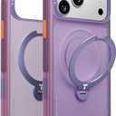 TORRAS Ostand Q3 Air for iPhone 17 Pro Case 6.3'' with Stronger Magnetic Stand, Fit for Magsafe, Airbags Miltary Protection, Camera Control for iPhone 17 Pro Case, Shockproof & Stylish, Purple