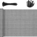 SUNNY GUARD 3.3'x19.7' Brown Grey Balcony Privacy Screen Fence, Apartments Railing Screen, Heavy Duty Wind Screen for Outdoor,Backyard,Patio,Deck Privacy