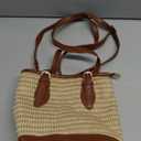 Emprier Summer Straw Crossbody Bags for Women Summer Beach Bucket Bag Trendy Woven Handbags Top-handle Shoulder Purse