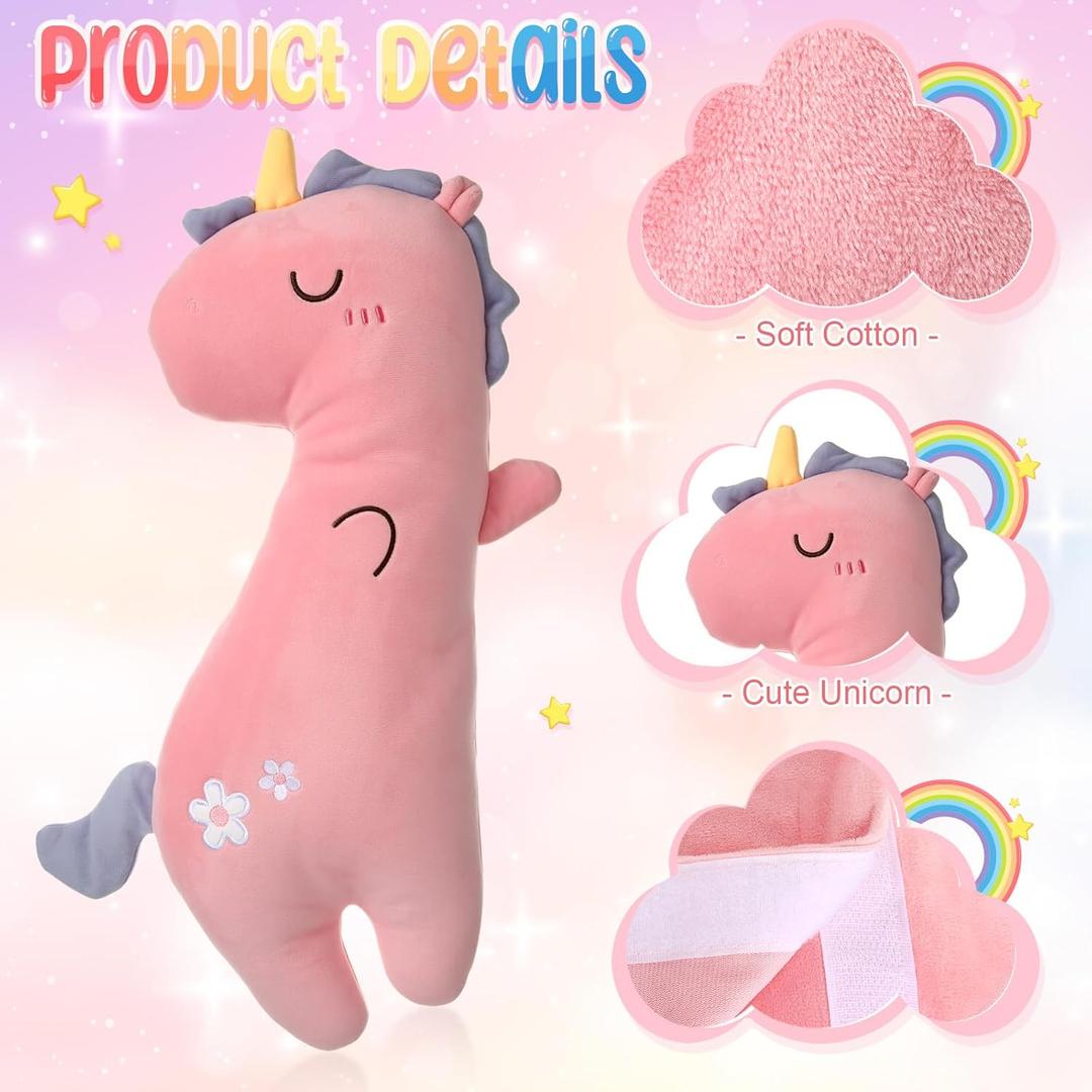 Lenwen 1 Pcs Seat Belt Pillow for Kids Cover for Boys Girls Seatbelt Cushion Pillow for Toddler Car Strap Covers for Travel Sleep Neck Head Support Pad(Pink,Unicorn)