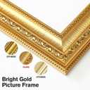 Splinterix 16x20 Gold Picture Frames Set of 2, Ornate Vintage 16 x 20 Photo Frames for Wall Decor or Tabletop Display, Gold Frames with Plexiglass, Display 11x14 Pictures with Mat or 16x20 without Mat for Antique Dco