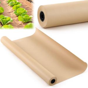 Frienda 4 x 150 ft Biodegradable Paper Weed Barrier Heavy Duty Biodegradable Landscape Fabric Garden Bed Grass Control Barrier Weed Paper for Landscaping Outdoor(Brown)