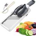 Multi Handheld Mandoline Slicer - Adjustable Stainless Steel Blade, Slicer Vegetable Cutter with Comfort Grip, Safety Features, Easy to Clean, Slicers for Fruits and Vegetables