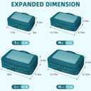 BAGAIL 4 Set/6 Set/8 Set Compression Packing Cubes Travel Accessories Expandable Packing Organizers (Square Mesh, 06-Teal), 10.5 liters