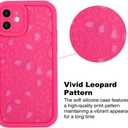 KANGHAR Case for iPhone 12 Leopard Printed Pattern Cute Cheetah Phone Case Soft TPU Shockproof Protective Cover for iPhone 12 6.1 Inch Hot Pink