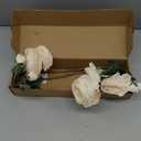 White Ranunculus Artificial Flowers 4PCS Vintage Artificial Peonies Silk Flowers with Stems for Wedding Bouquets Party Home Table Centerpiece Arrangement(White)