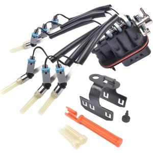 Central Fuel Spider Injector w/Bracket 4.3L V6 Compatible with Chevy Astro Blazer C1500 Express 1500/2500 Silverado 1500 1996-2002 12568332 FJ10565 19210688