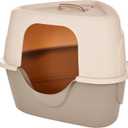 Amazon Basics Cat Litter Box with Lid, No-Mess, Enclosed Spacious Design with Odor Control, Charcoal Filter, 26" x 23" x 20", Charcoal