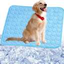 Summer Dog Cooling Mat,2025 Ice Silk Self Cooling Pad for Dogs Cats,Washable & Portable Cooling Dog Bed Indoor Outdoor(Blue,28''x22'')