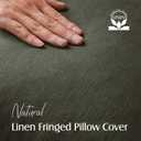 Foindtower Decorative Linen Fringe Throw Pillow Covers Cozy Boho Farmhouse Cushion Cover with Tassels Soft Accent Pillowcase for Chair Sofa Bed Living Room Home Decor, 2424 Inch, 1PC,Dark Olive Green