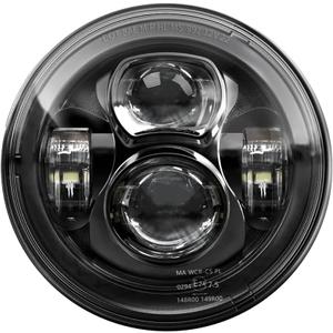 7" LED Motorcycle Headlight Compatible With Harley Models: Street Glide, Electra Glide, Ultra Classic, Road King, Heritage, Softail, Tri Glide, CVO Fatboy - Black