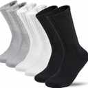 Lot 3-12 Pairs Mens Solid Sports Athletic Work Plain Crew Socks Size 10-13 (12 Pack)
