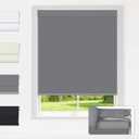 LazBlinds No Drill Blinds for Indoor Windows, Blackout Roller Shades, Cordless Window Blackout Blinds, Thermal Insulated Fabric UV Protection, for in Home and Office, 34.5" W x 72" H, Grey