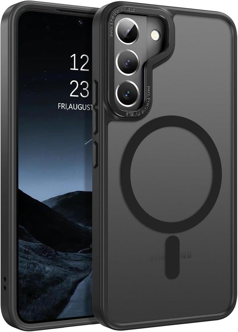 BENTOBEN for Samsung Galaxy S22 Case, S22 Magnetic Case [Compatible with MagSafe] Translucent Matte Slim Shockproof Women Men Protective Case Cover for Samsung S22 6.1", Black