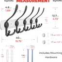 Coat Rack Wall Mount with 5 Tri Hooks, Stainless Steel 16 Inch White & Black Matte Finish, Heavy Duty Wall Mounted Hook Rack for Coats, Hats, Towels, Scarfs, Robes, Bags, Entryway & Bathroom, 2 Pack