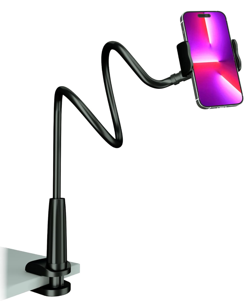 MAGIPEA Phone Holder for Bed, Gooseneck Phone Holder for Desk, Cell Phone Mount with Flexible Long Arm, Compatible with iPhone 17/16 Pro Max