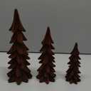 Velvet Christmas Tree Figurines Set of 3 - Tabletop Christmas Tree Figurine Decorations for Indoor Statues Decorative Fireplace Holiday Centerpieces Gifts(Brown)