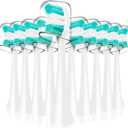 Replacement Toothbrush Heads Compatible with AquaSonic Black Series Vibe Series Electric Toothbrush, Curved Shape Design Planted with Nylon Bristle (White)