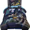Franco Kids Bedding Super Soft Comforter and Sheet Set, 4 Piece Twin Size, Batman