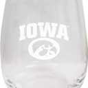 Iowa Hawkeyes Etched Stemless Glass 15 oz 2-Pack Officially Licensed Collegiate Product