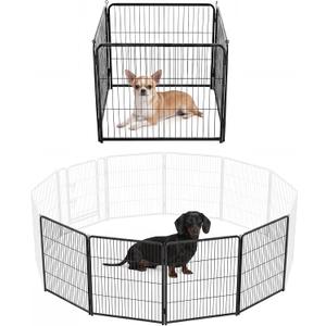 NEWBULIG Dog Playpen Indoor 4 Panels 24 Inch, Metal Outdoor Dog Fence Pen