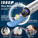 Ear Wax Removal, Earwax Remover Tool with 8 Pcs Ear Set, Ear Cleaner with Camera, Earwax Removal Kit with Light, Ear Wax Removal Tool with 6 Ear Spoon, Ear Cleaner for iOS and Android (Black)