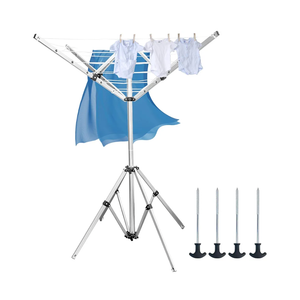 Auto Care Outdoor Drying Rack with 4-arm Telescopic Aluminum Drying Rack Fixed with Ground Nails, 28 Drying Ropes, 65 Feet Large Capacity Windproof Rotating Umbrella Style Clothes Drying Rack Auto Care Outdoor Drying Rack with 4-arm Telescopic Aluminum Drying Rack Fixed with Ground Nails, 28 Drying Ropes, 65 Feet Large Capacity Windproof Rotating Umbrella Style Clothes Drying Rack