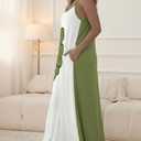 CHICME Essence Maxi Spaghetti Strap Lounge Dress Pocket (White)