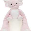 Weighted Microwaveable & Freezable Axolotl Stuffed Animal, Hugable 4lb Salamander Plush with 38" Long Weighted Arms, 14 Pink Axolotl Plushie Christmas Birthday Gift for Kids Adults