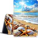 DIGTIALLL Case for Amazon Kindle Fire HD 8 Tablet (8th / 7th / 6th Generation - 2018, 2017 and 2016 Release) PU Leather Smart Protective Cover with Auto Sleep/Wake,Sunny Golden Beach