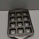 Tosnail 1 Pack 12 Cavity Mini Cheesecake Pan with Removable Bottom, All Edges Brownie Pans, Square Cupcake Muffin Pan, Small Bread Loaf Mold Square