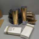 Nervure 350PCS Black Plastic Plates - Black Plastic Dinnerware Sets for 50 Guests - 100 Disposable Plates, 150 Gold Silverware, 50 Cups, 50 Napkins for Wedding & Party & Halloween