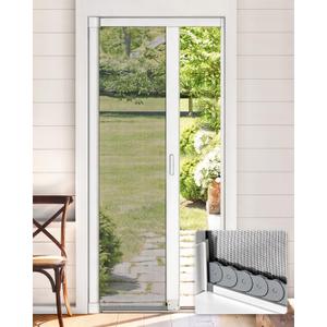 paramondo Retractable Screen Door, White, Size 36" W x 96" H