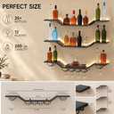 39.4" Floating Bar Shelves Wall Mounted, LED 3-Tier Wine Rack Wall Bar