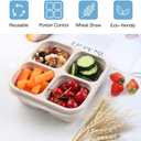 4 Pack Snack Containers, 4 Compartments Bento Snack Box, Reusable Meal Prep Lunch Containers for Kids Adults, Divided Food Storage Containers for School Work Travel