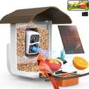 birdsnap PAV- Smart Bird Feeder with Camera Solar Powered, 64GB Card & 2K HD Record Video Bird Camera Live with 5 DIY Add-ons, AI Identify Auto Capture, Ideal Gift for Birds Lover (Dark Brown)