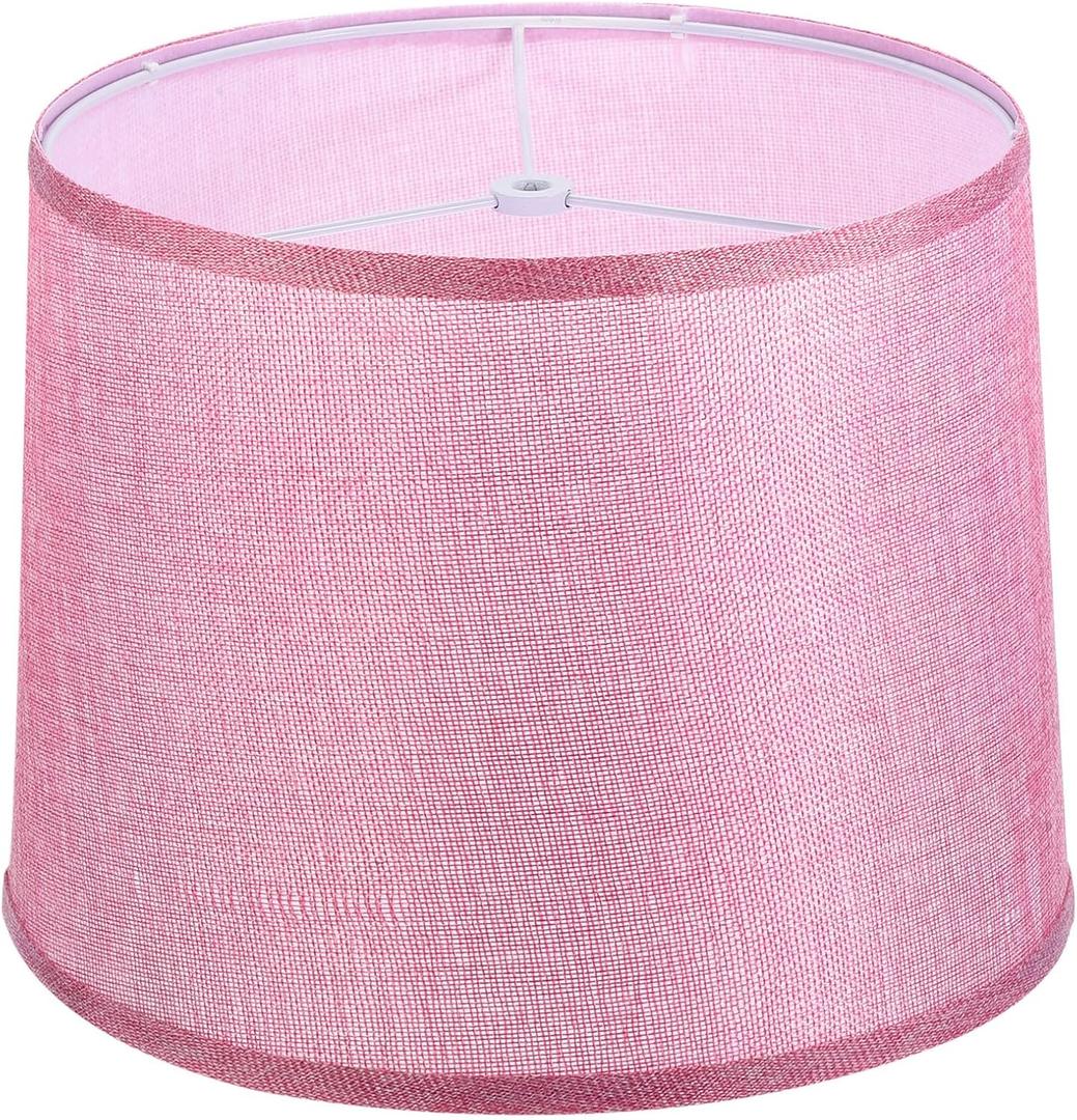 PATIKIL Lamp shades for Table Lamps 11.4" Top x 12.6" Bottom x 9.8" High Drum Lamp shades for Floor Lamps Medium Linen Lampshade Easy Assembly for Lamp Replacement, Pink
